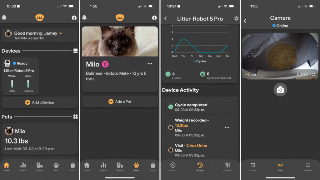 Litter Robot 5 Pro App Screenshots