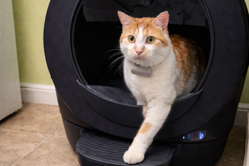 Cat in Litter Robot Evo