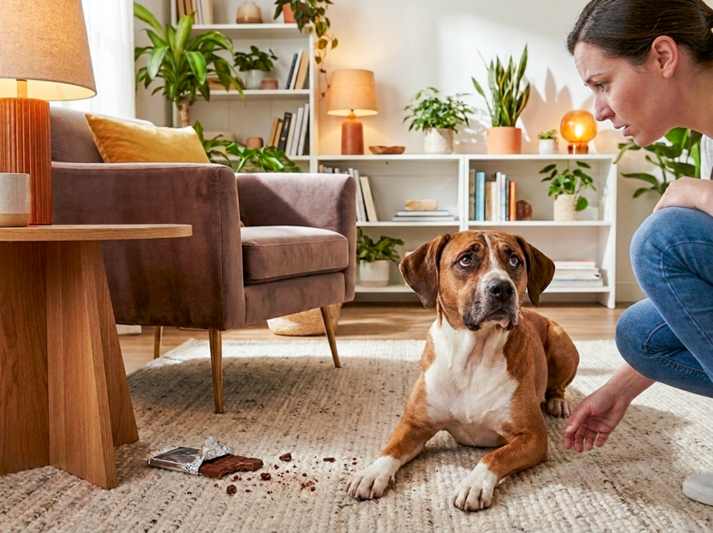 It looks like a dog may have eaten chocolate which is toxic for dogs.